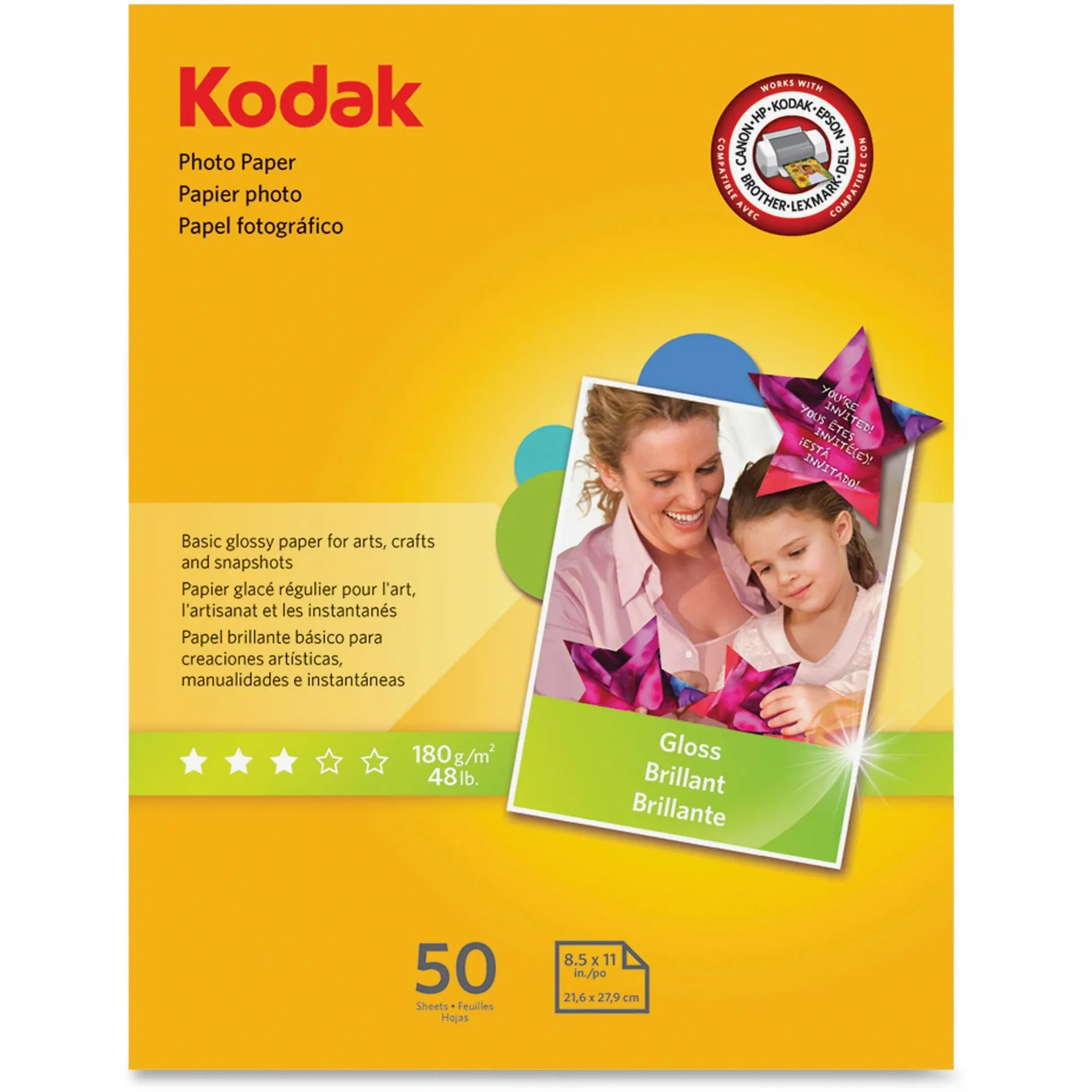 Kodak instant dry 50 sheet Gloss 8.5&#034; x 11&#034; Photo Paper New Factory Sealed