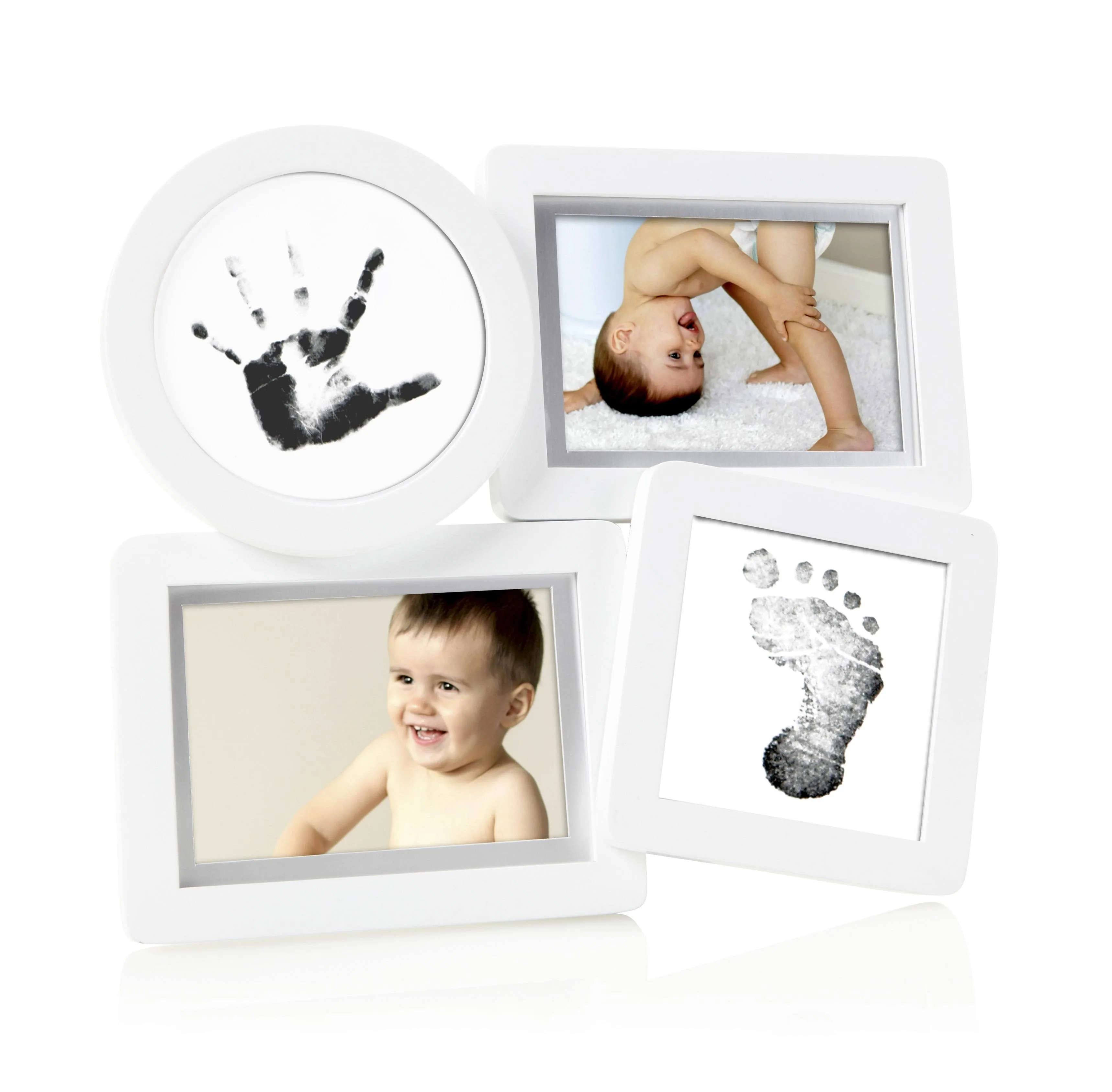 Pearhead Baby prints Newborn Collage Picture Frame with&#034;Clean-Tou<wbr/>ch&#034; Ink Pad.