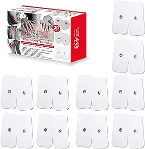 TENS Unit Electrodes - Snap Electrode Pads for TENS Massage EMS - Self Adhesive Reusable up to 30. (X-Large)