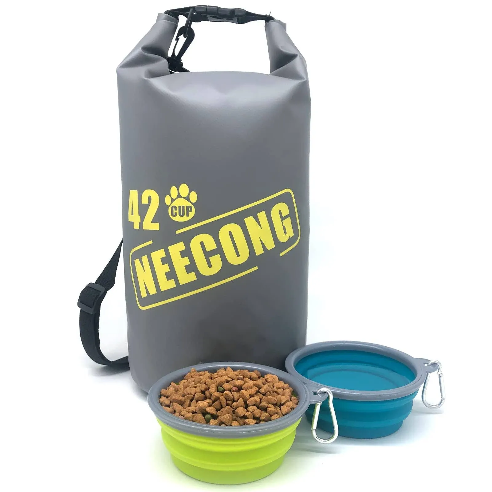 NEECONG Dog Food Travel Bag with Collapsible Dog Travel Bowls, 42 Cup Dog Food ...