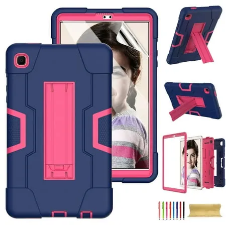 Dteck Case for Samsung Galaxy Tab A7 Lite 8.7 Inch SM-T220/SM-T225 Released 2021 with Screen Protector Dteck Rugged Shockproof Kickstand Case Full Body Protection Shell for Kids Navy/Rose