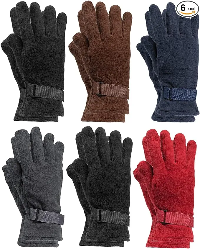 Yacht & Smith Value Pack of Unisex Warm Winter Fleece Gloves, Many Colors, Mens, Womens and Kids