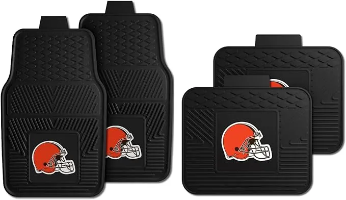 NFL Vinyl Car Mat Set 4Pc Cleveland Browns