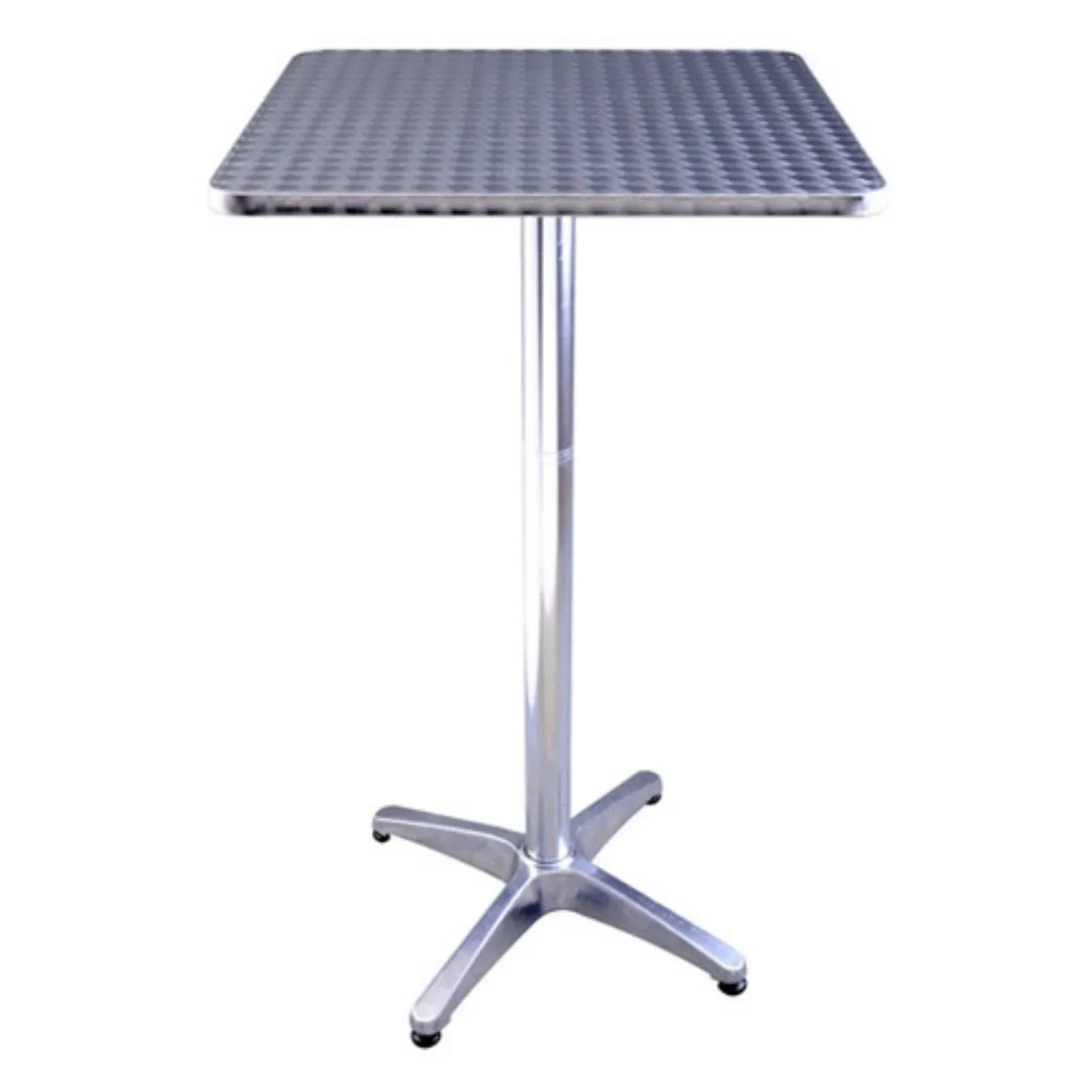 HOMCOM 24"L Adjustable Height Pub Bar Table Home Silver Aluminum Indoor Outdoor Patio