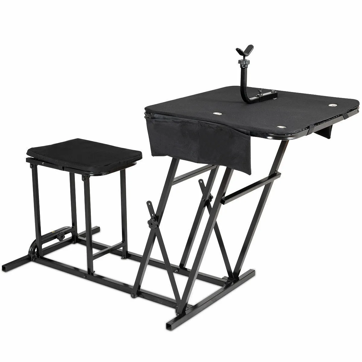 Folding Shooting Bench Seat with Adjustable Table Gun Rest Height Adjustable