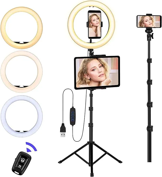 Ring Light with Stand and Phone Holder 10&#039;&#039; LED Selfie Ring Light with Tripod