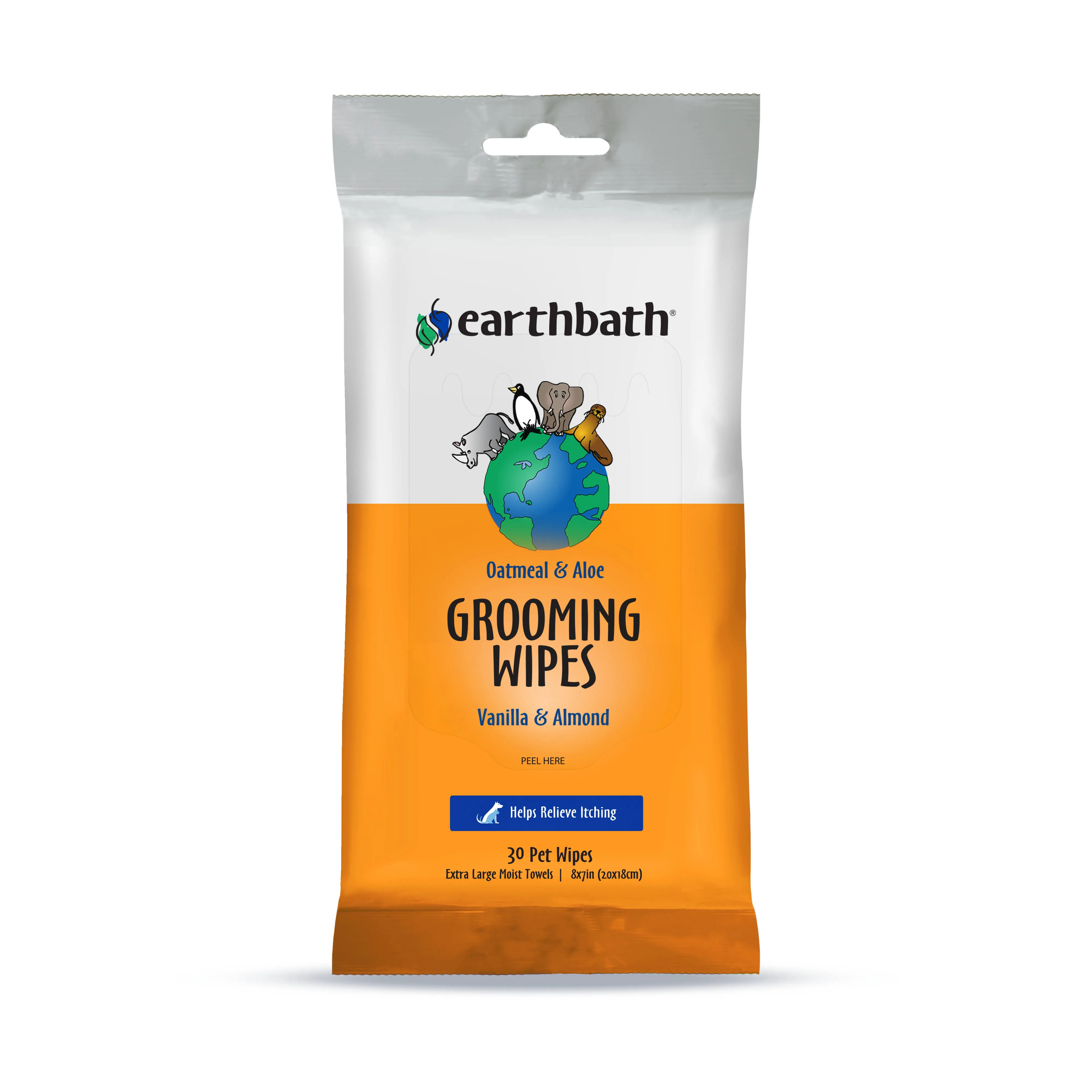 Earthbath Oatmeal & Aloe Grooming Wipes - Vanilla & Almond - 30 Count