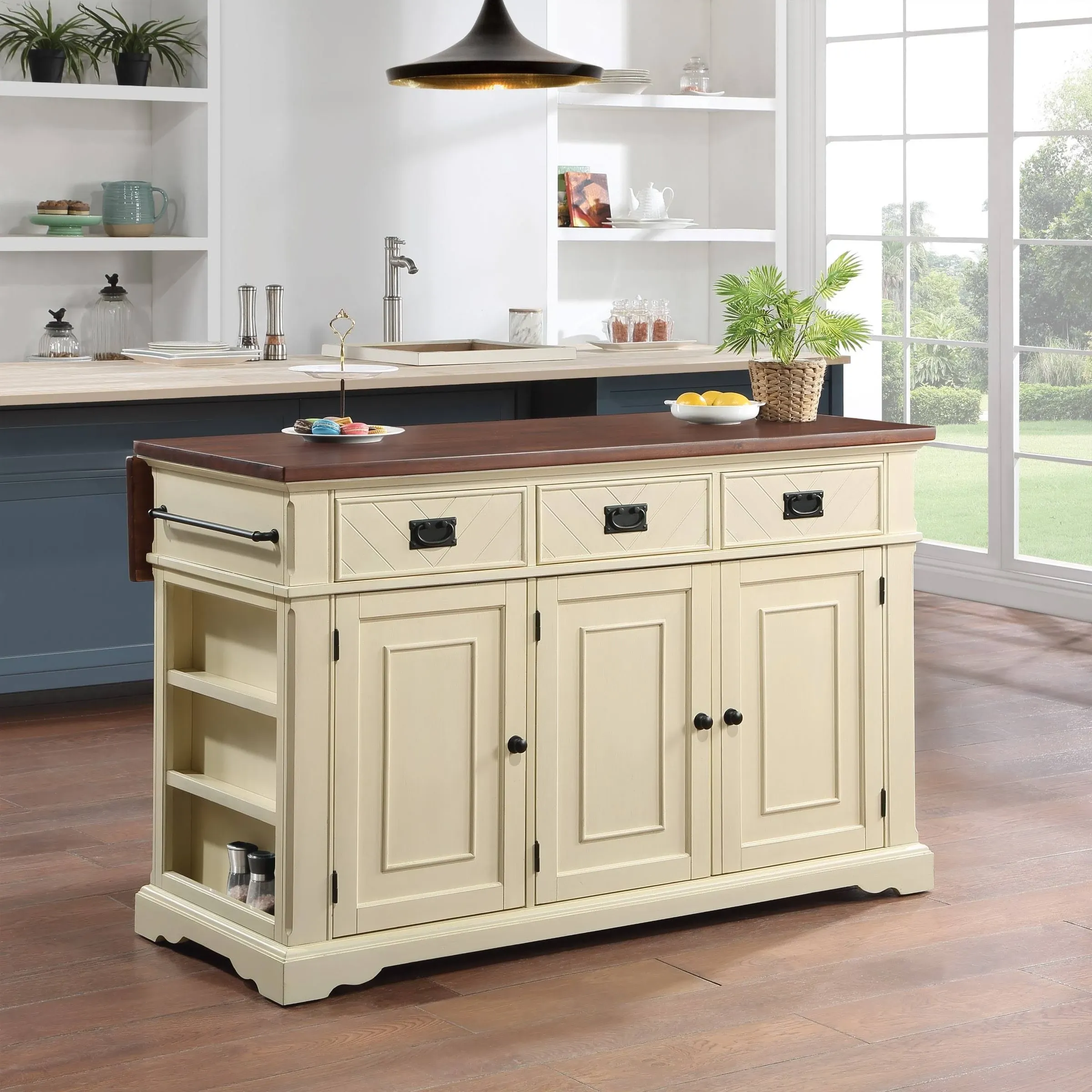 OSP Home Furnishings Palisade Kitchen Island, White