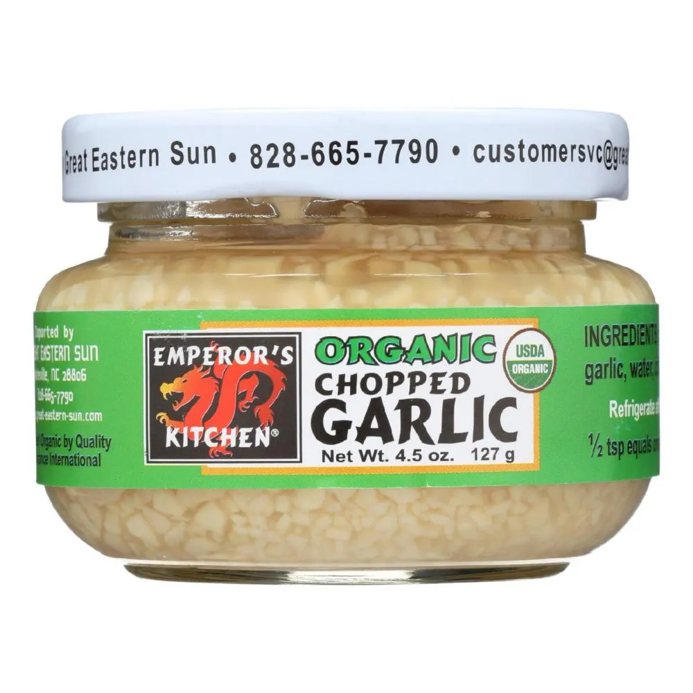 Emperors Kitchen Garlic Organic Chopped 4.5 oz Pack of 12