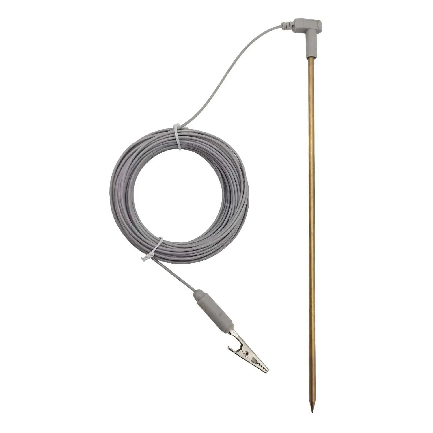 CYANTEKOMS Brass Ground Rod with 40ft Wire & Alligator Clip, Grounding Bar ...