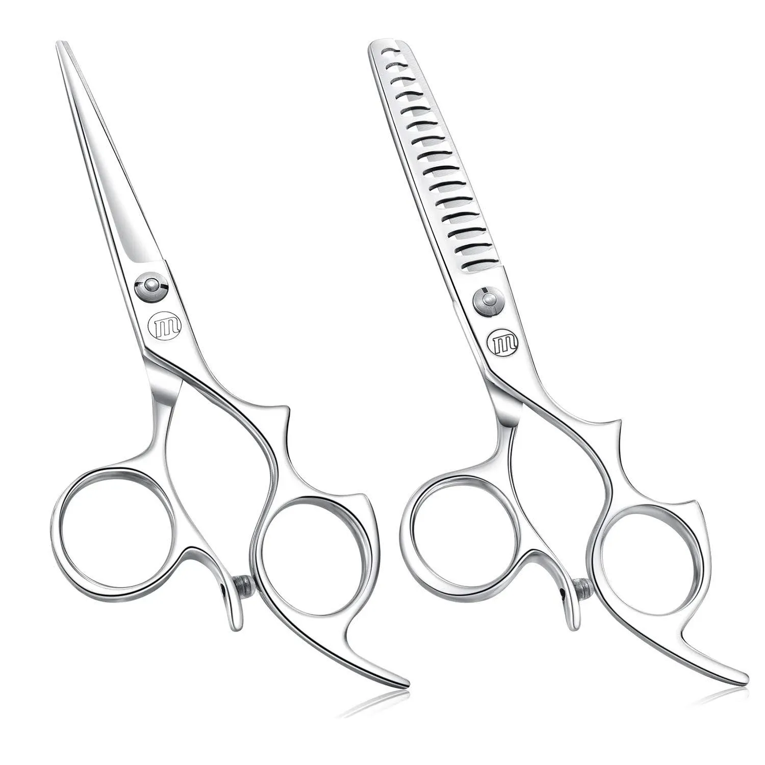 5.5&#034; Hair Cutting Shears Set with Large Finger Holes, Professional Barber Sty...