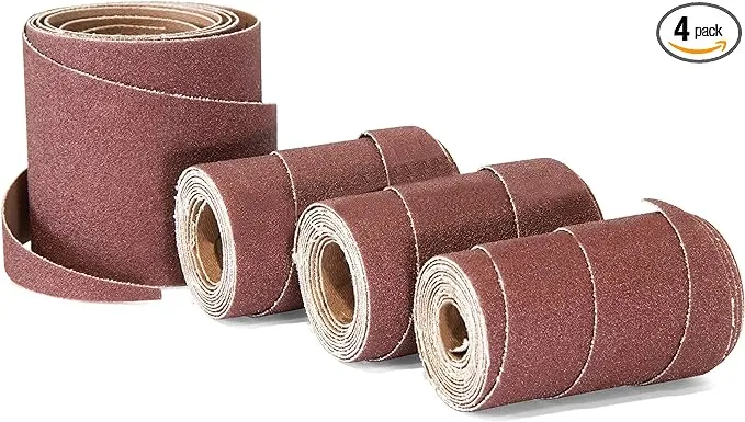 WEN 65910SP120 120-Grit 10-Inch Pre-Cut Ready-to-Wrap Drum Sander Sandpaper, 4-Pack