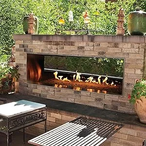 Empire Carol Rose 60 inch Outdoor See-Through Linear Fireplace, Propane