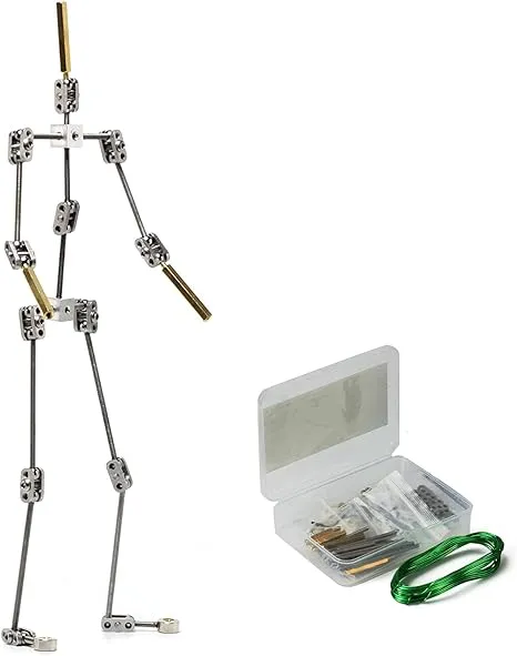 DIY Studio Stop Motion Armature Kits 11" | Metal Puppet Figure for Character Design Creation | Not-Ready Studio Armature Kits Very Easy to Assemble for Stop Motion Animation or Just Fun | 280 mm Tall