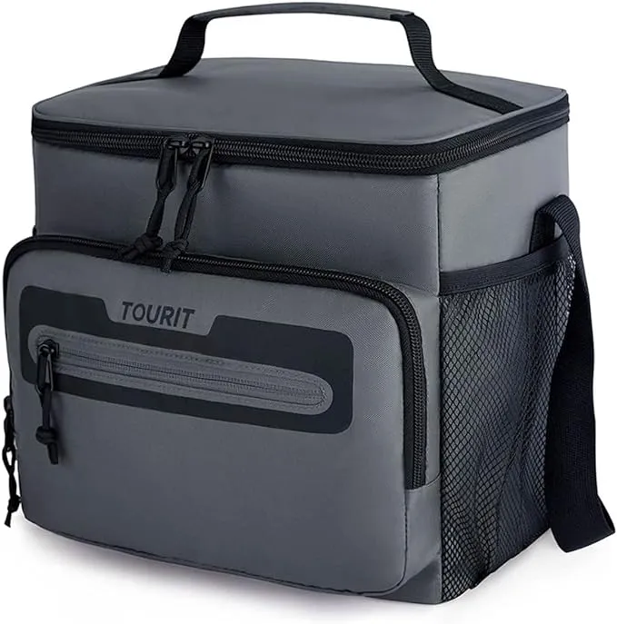 TOURIT Lunch Bag for Men Insulated Lunch Box for Men Leakproof Reusable Lunch Cooler Bag for Work, Office, Outdoor, Picnic, Dark Gray