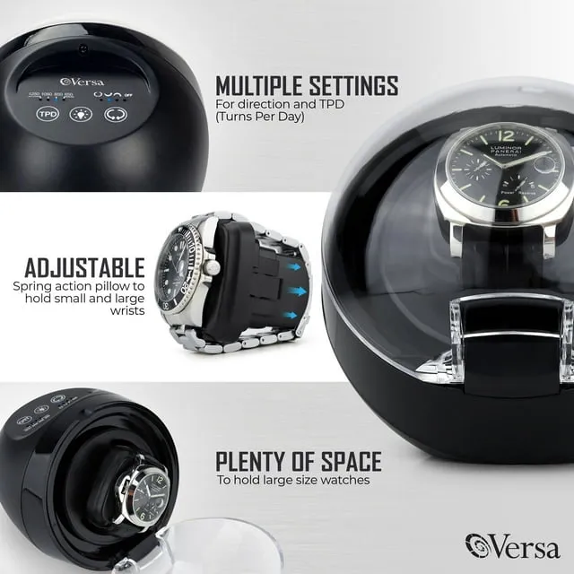 Watch Winder for Automatic Watches - Direct Drive Motor, Touch Button Setting...