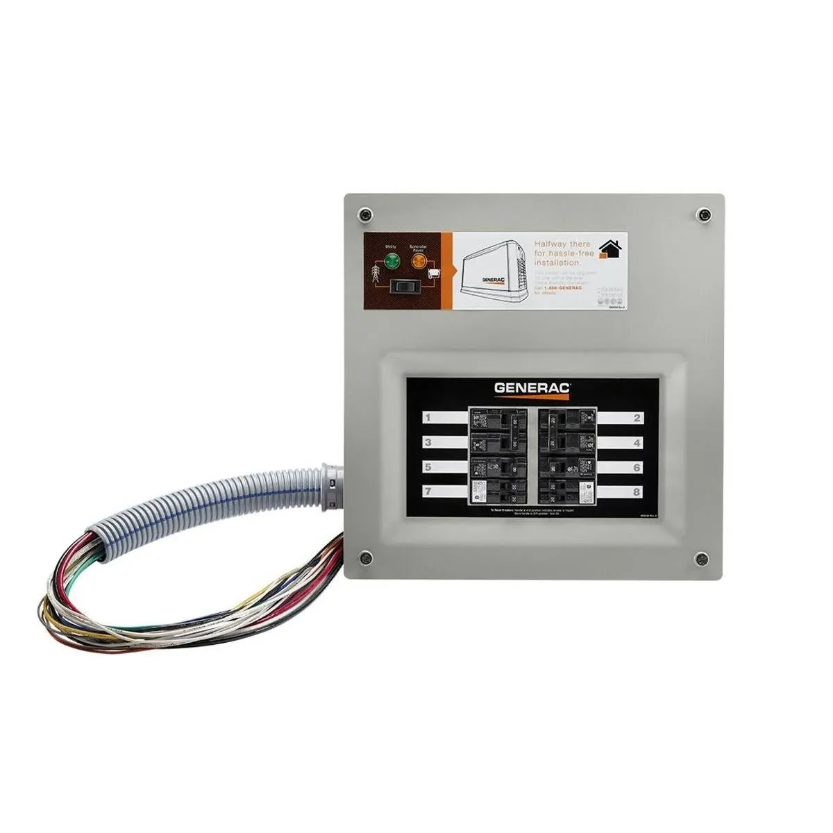 Generac 9854 HomeLink 50-Amp Indoor Pre-Wired Manual Transfer Switch Kit: Seamless Power Transition for Your Home