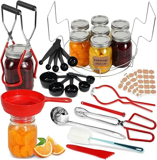 Canning Supplies Starter Kit - Pressure Canning Kit with Rack, All-in-one Canning Tools for Beginners, Canning Set Canning Accessories for Water Bath Canning Equipment