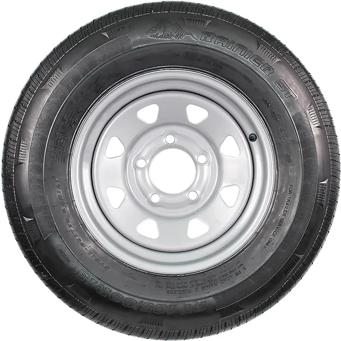 Ecustomrim Trailer Tire and Rim St185/80r13 LRC 1480 lb. 13x4.5 5-4.5 Silver Spoke Wheel