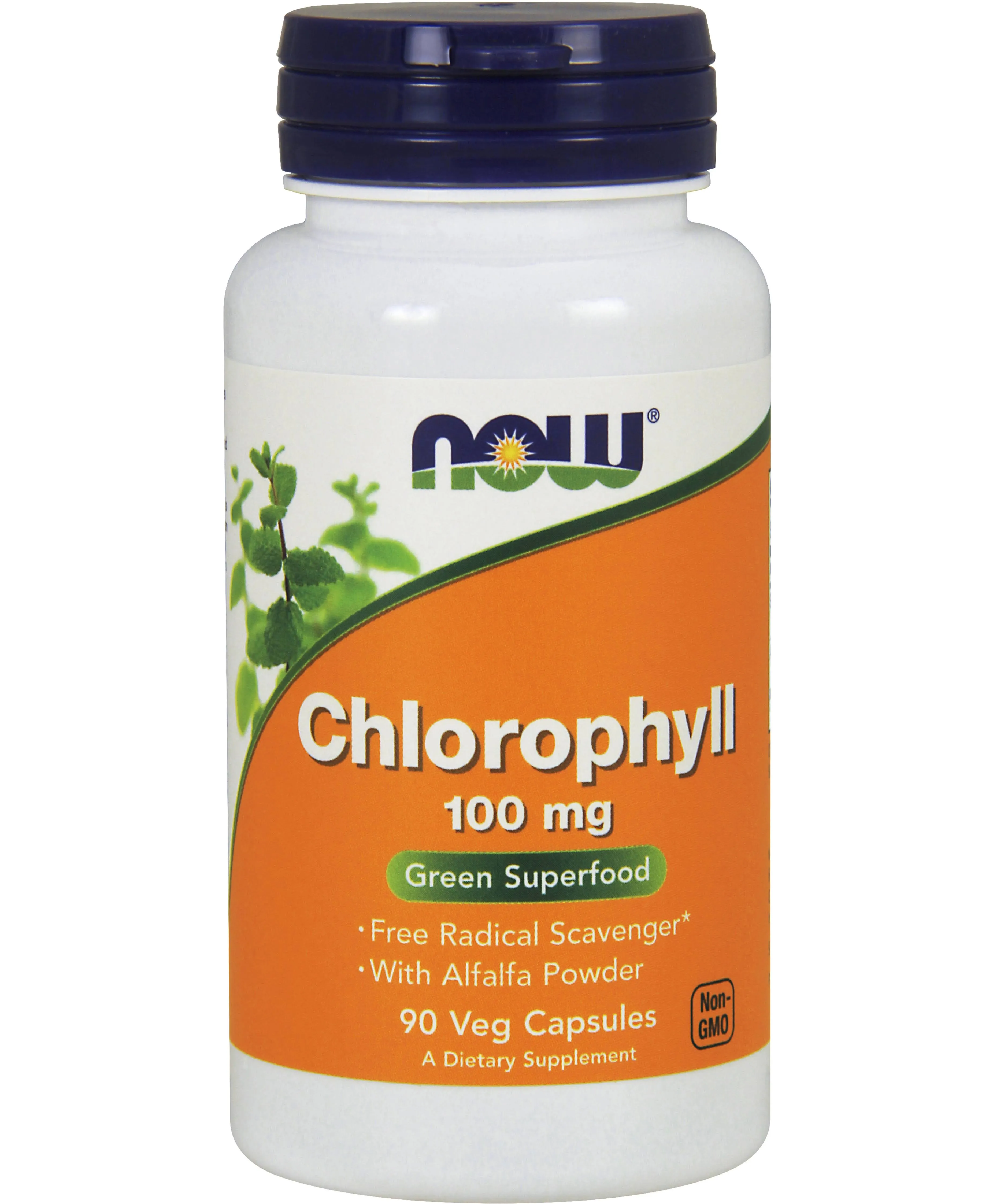 NOW Supplements, Chlorophyll 100 mg with Alfalfa Powder, Green Superfood, 90 Veg Capsules