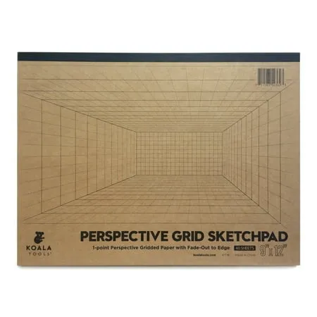 Koala Tools | Drawing Perspective (1 and 2-Point) Large Sketch Pad (1 Point - 9 x 12)