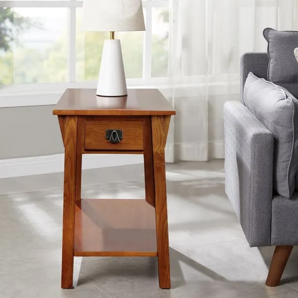 Leick Home Mission End Table with Drawer - Russet