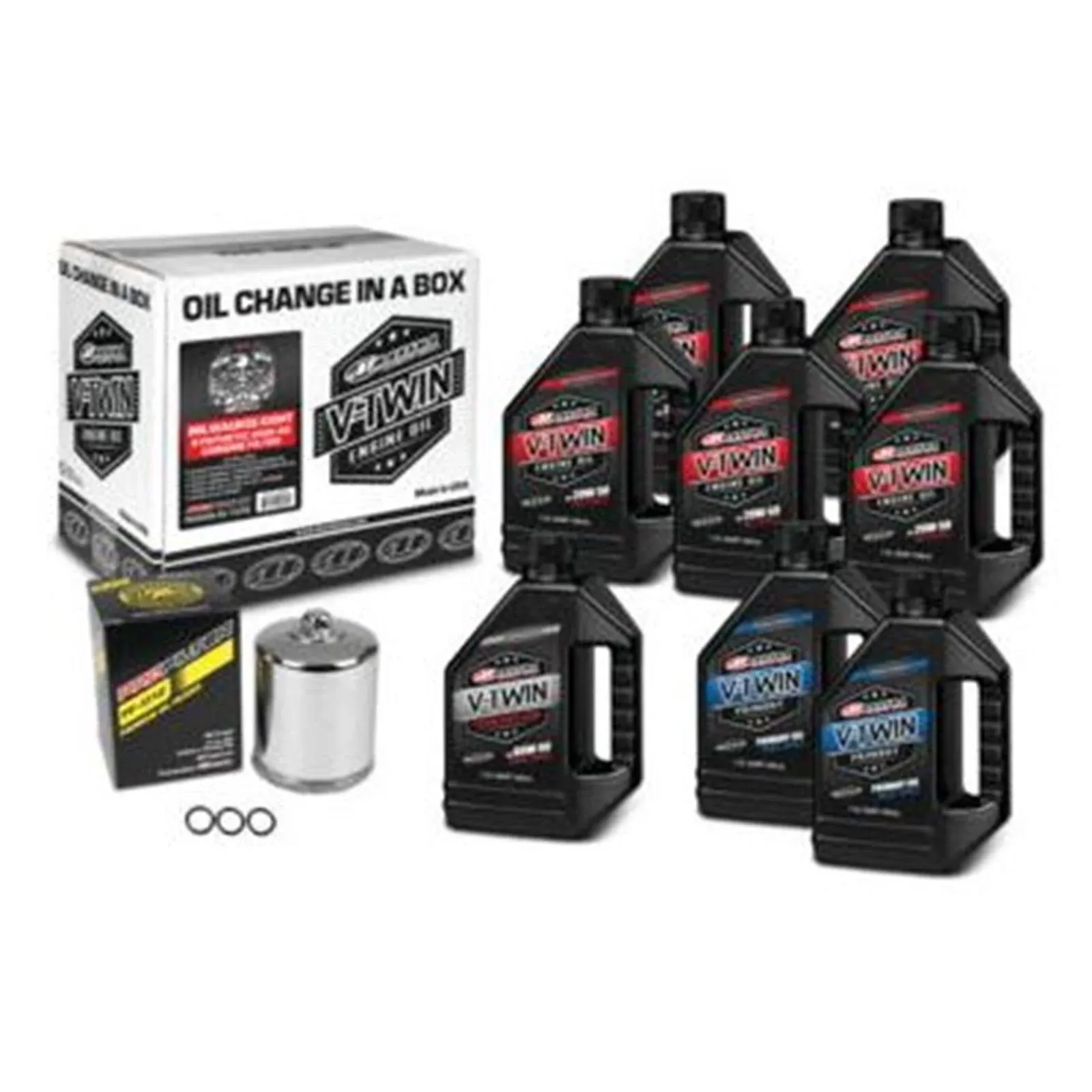 Maxima Milwaukee-Eight Synthetic 20W-50 Oil Change Kit (Chrome)