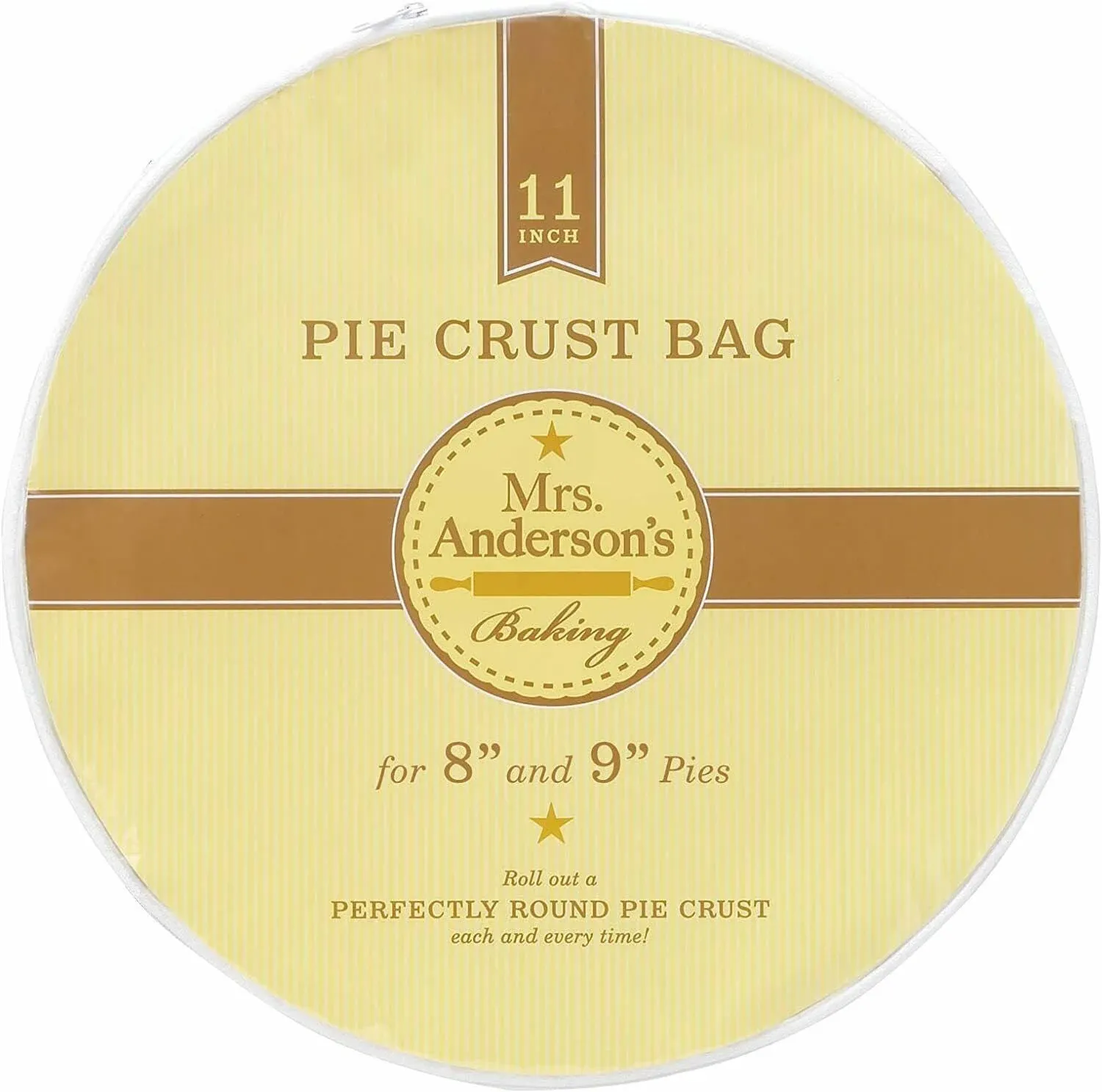 Mrs. Anderson's Baking Pie Crust Maker, Easy No Mess Prep Bag for 8 or 9 inch Pie Crusts