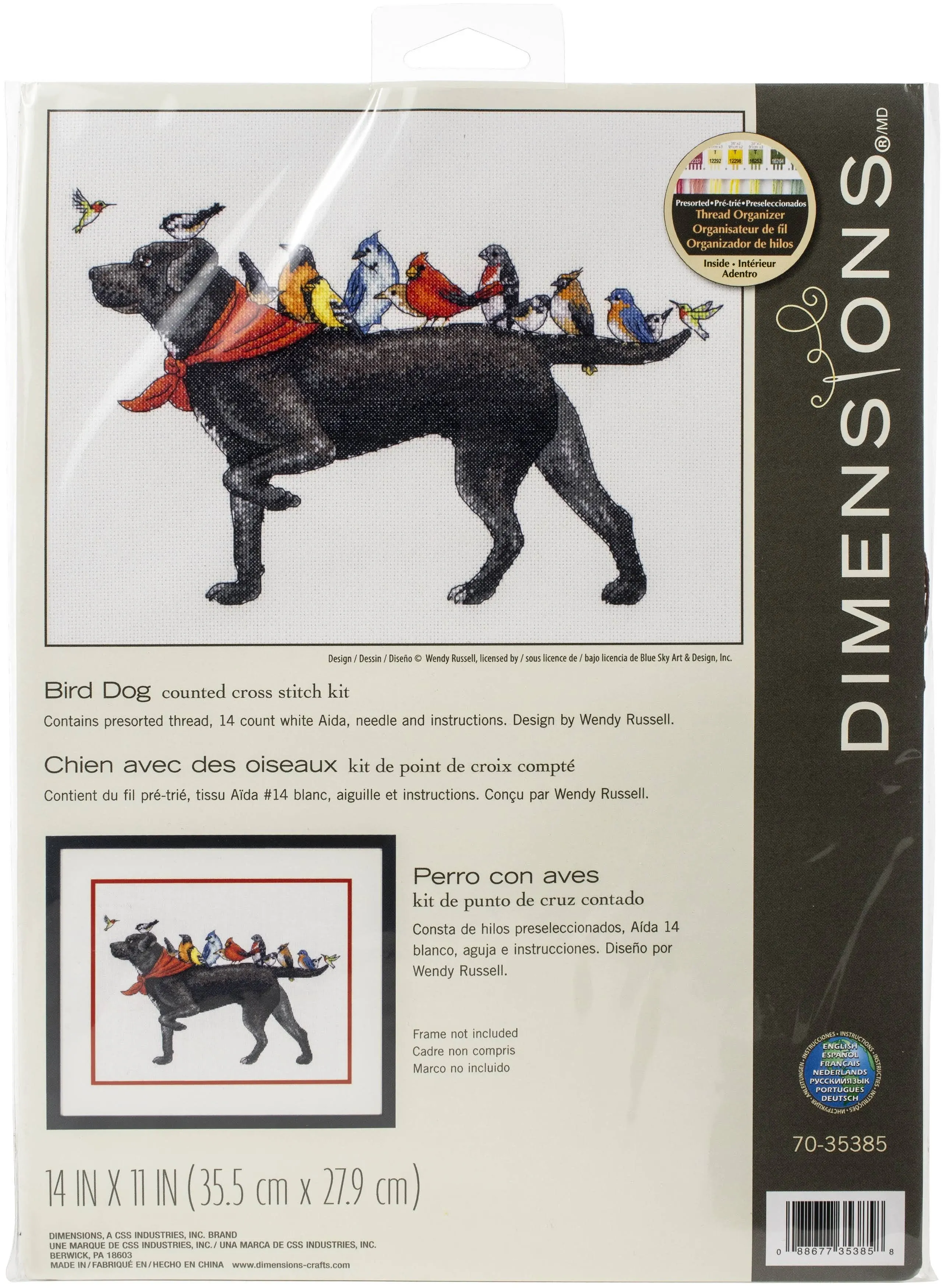 Dimensions Counted Cross Stitch Bird Dog Kit #70-35385 New in Package 14&#034; X 11&#034;