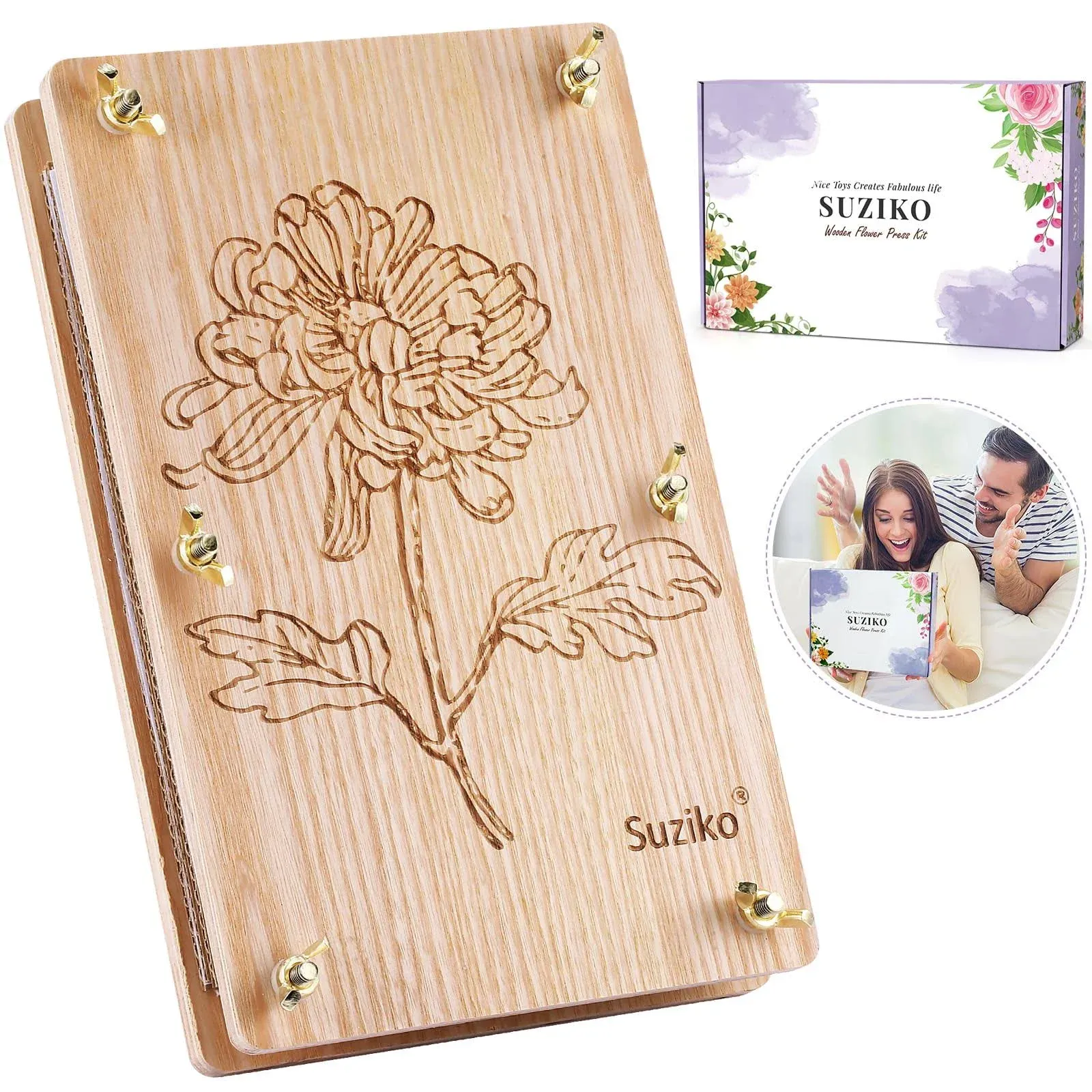 Suziko Upgrate Extra Large Flower Press Kit for Adults& Kids Flower &Plant Preservation Kit Measures 14.9" x 11.8" Arts and Crafts for Adults Leaf Press & Flower Press- Great Gift for Lovers