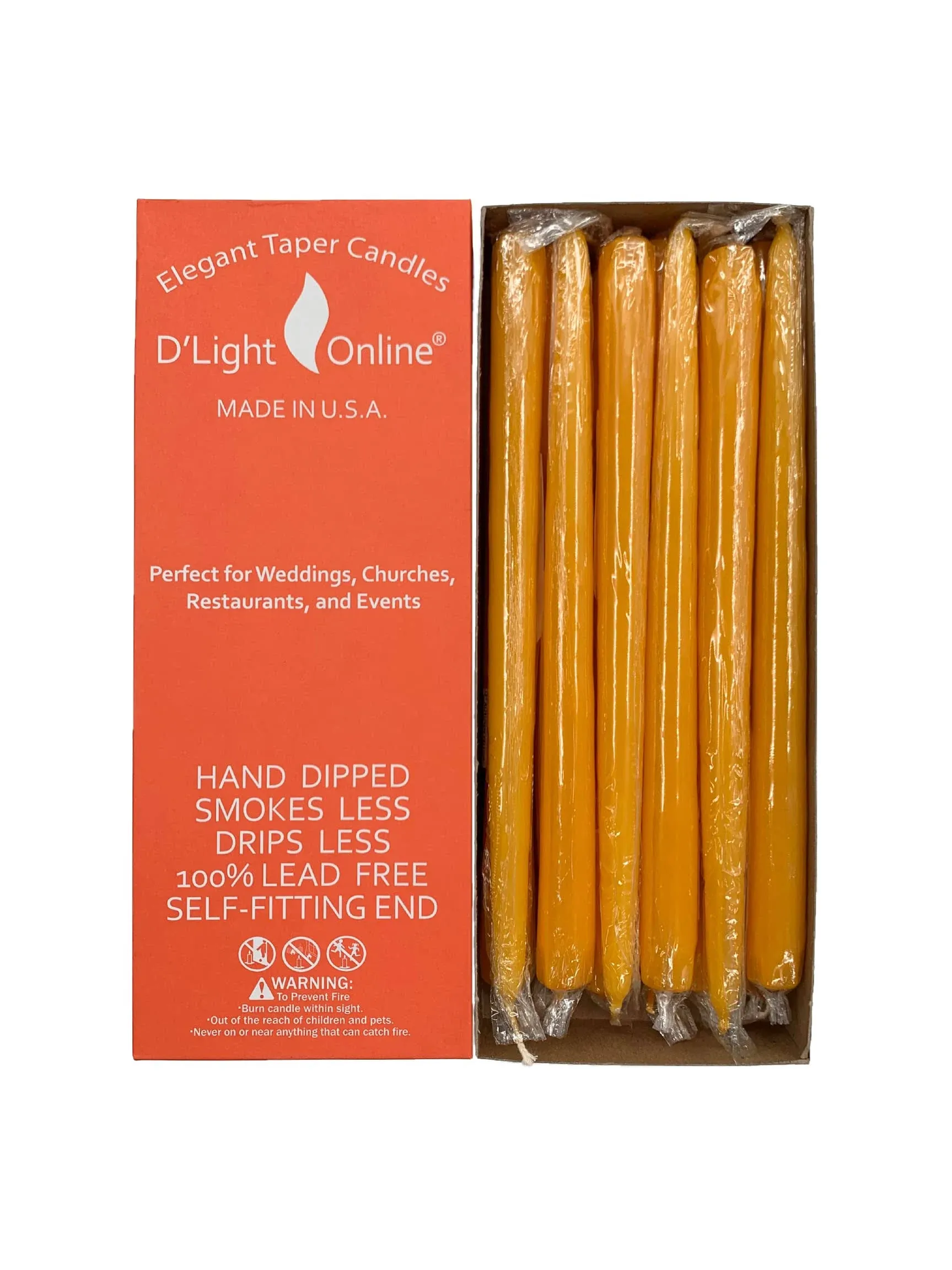 D'light Online Autumn Yellow Elegant Taper Premium Quality Candles, Unscented ...