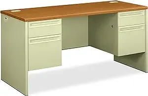 HON® 38000 Series Kneespace Credenza with Locks, Harvest/Putty, 29 1/2"H x 60"W x 24"D