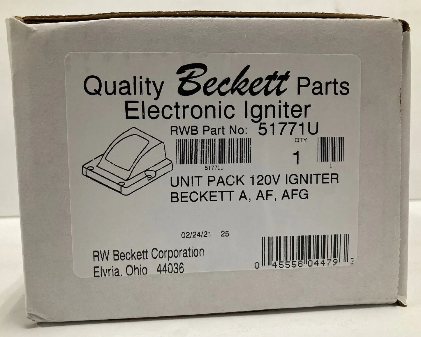 Beckett Electronic Oil Igniter for A, AF &amp; AFG, fits most baseplates, 51771U