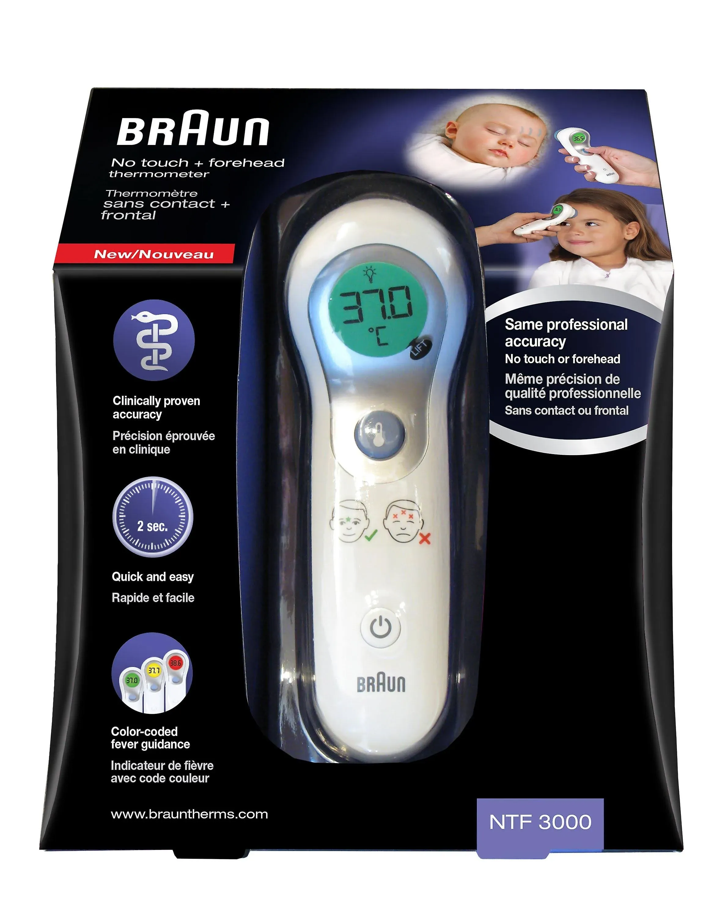 Braun Healthcare Infrarot Fieberthermomo<wbr/>ter mit Di (UK IMPORT) ACC NEW