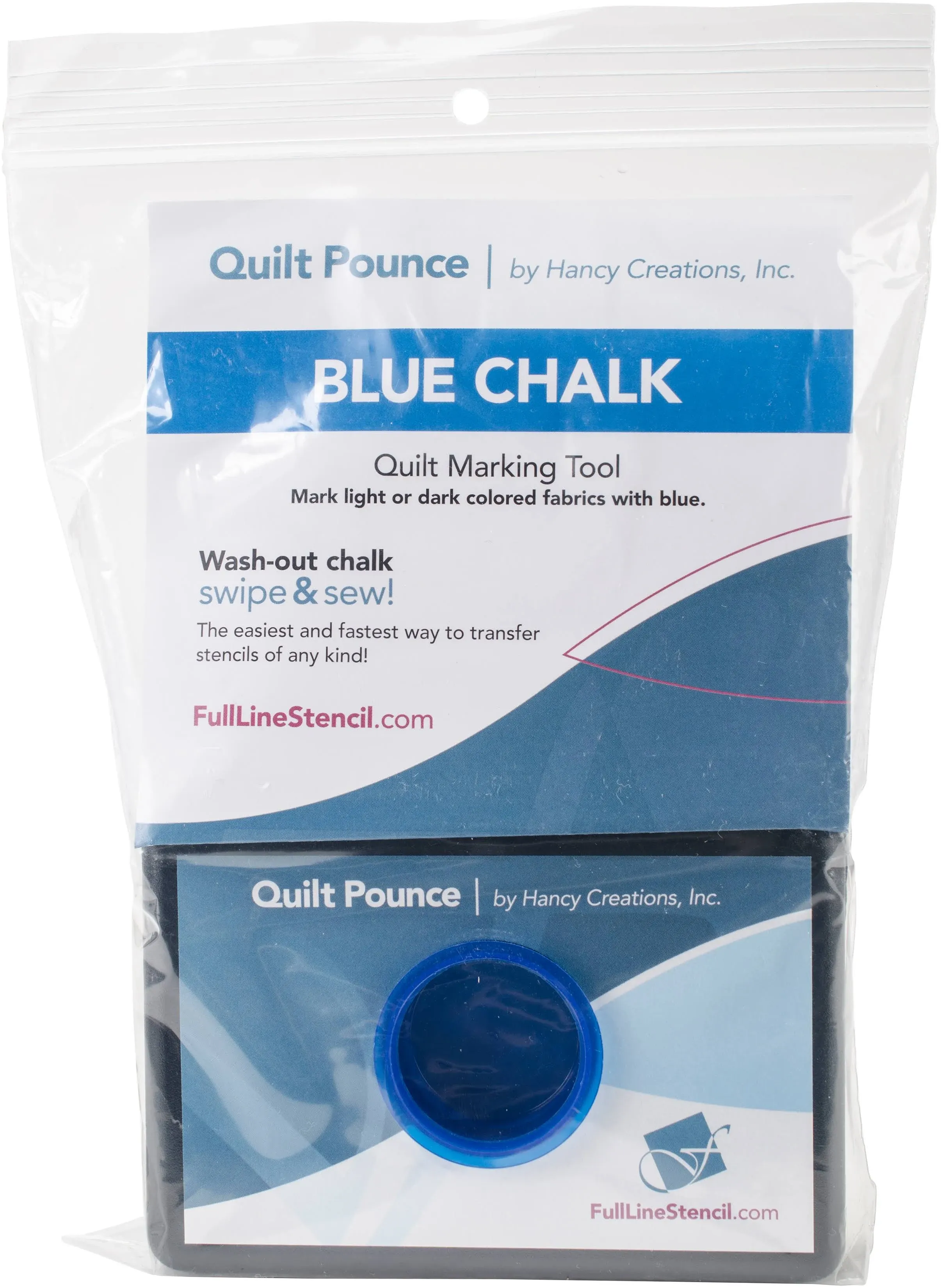 Quilt Pounce Pad With Wash-Out Blue Chalk Powder 2 Oz. Bag - Quilt Marking Tool