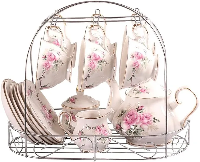 English Vintage Flower Coffee Set