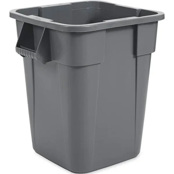 Square Brute Container, 40 Gal, Polyethylene, Gray