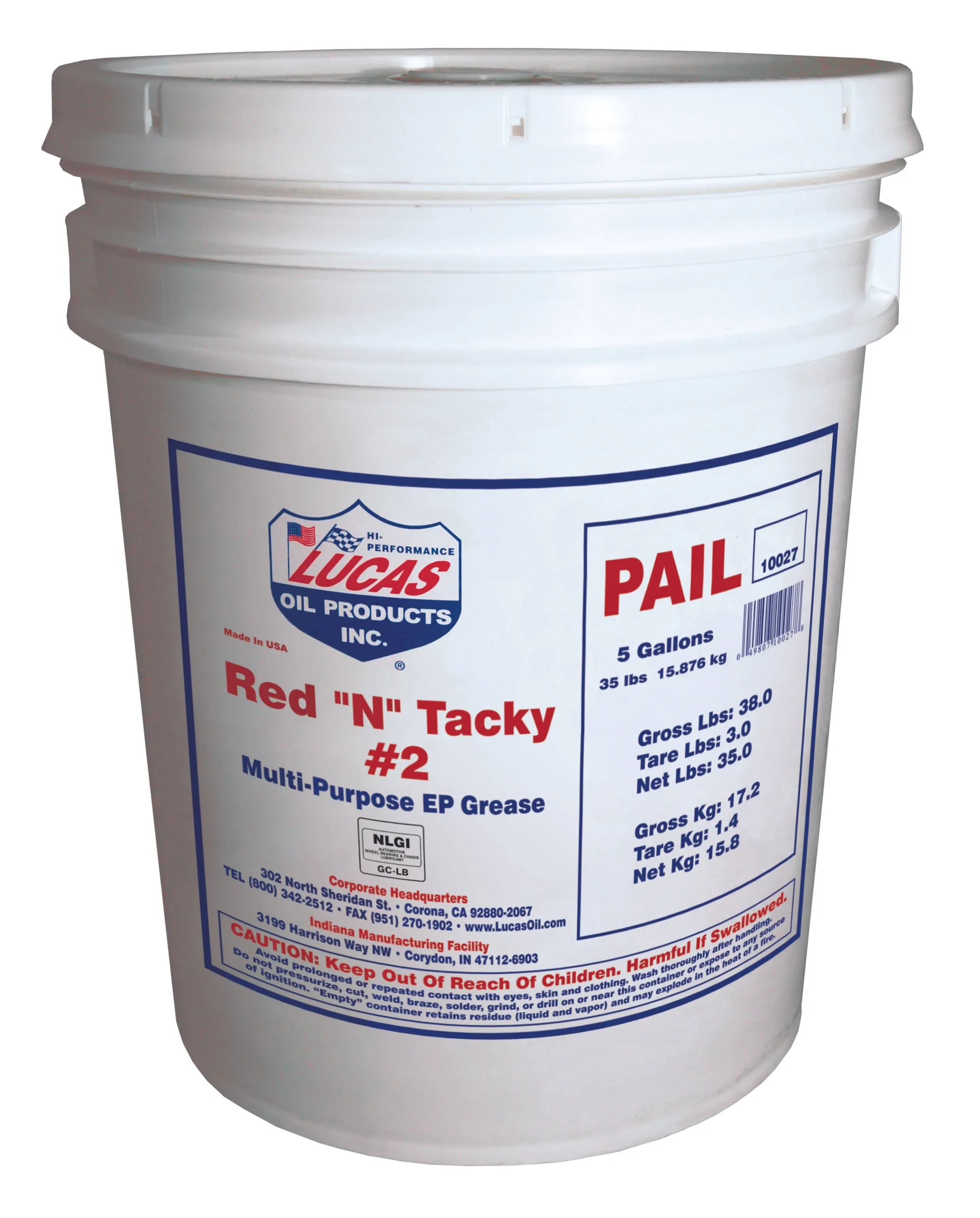 Lucas Oil 10027 Red N Tacky Grease 35lb