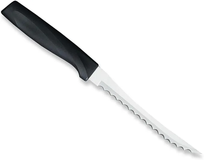 Rada Cutlery Anthem Series Tomato Slicing Knife Stainless Steel Blade with Ergonomic Black Resin Handle, 9 Inches