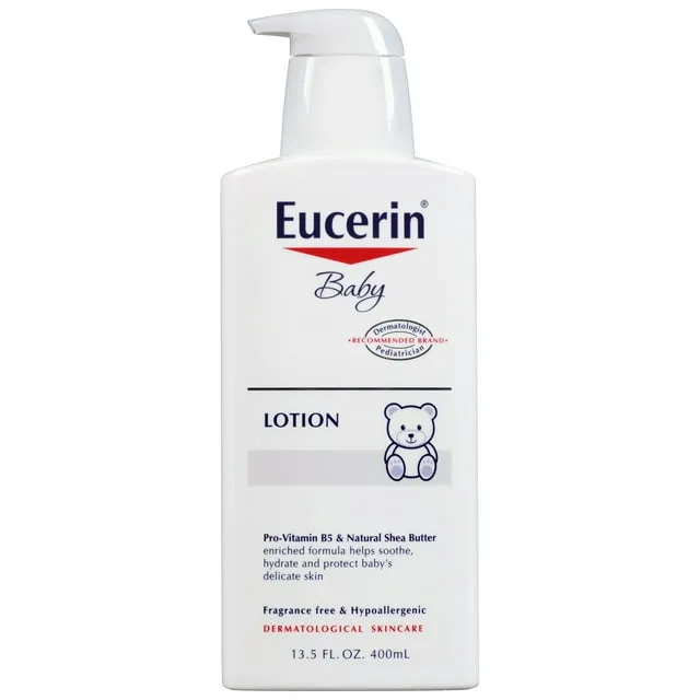 Eucerin Baby Body Lotion, Fragrance Free Baby Lotion, 13.5 fl oz Pump Bottle