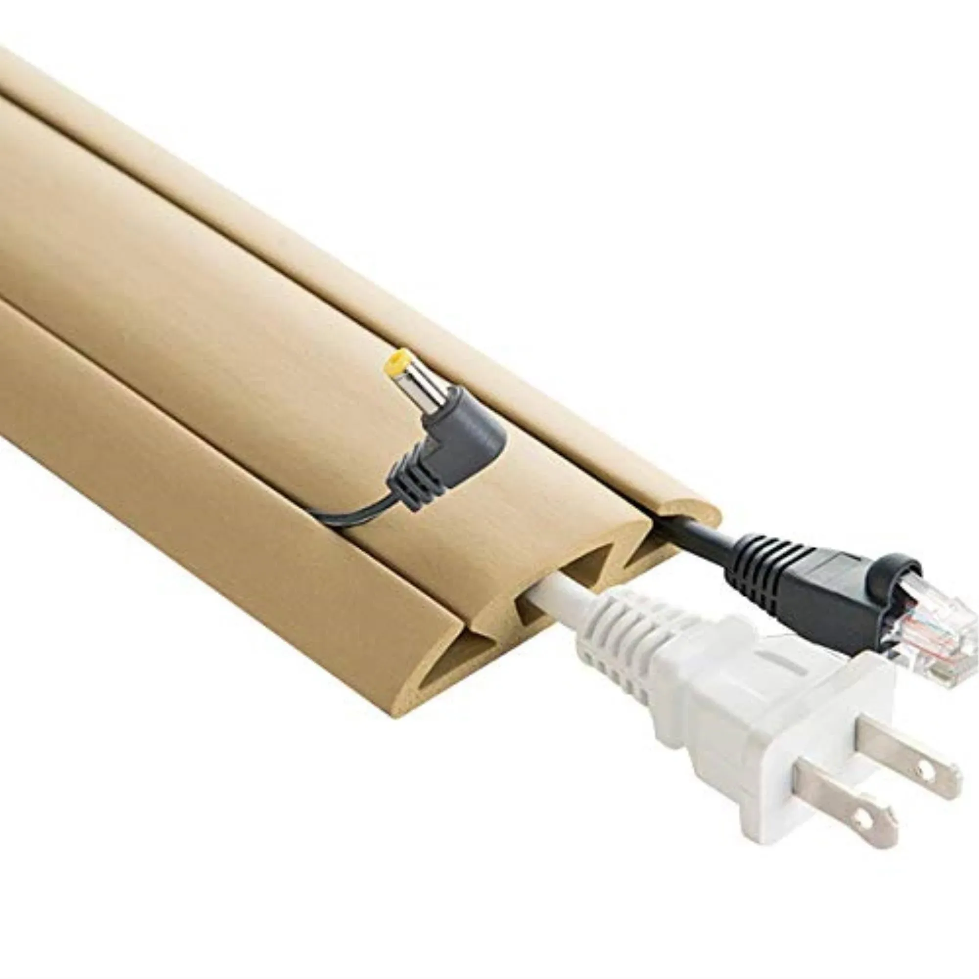 UT Wire Cord Protector & Cover with 3 Channels, Beige, 5'