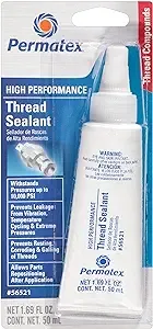 Permatex 56521 High Performance Thread Sealant, 50 ml , White (Packaging may vary)