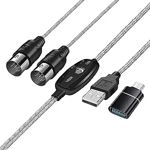 TNP MIDI Cable Set to USB with Type C Adapter 2 in 1 MIDI Piano USB Cord from PC to Keyboard, Synthesizer, Electronic Drum, Electric Blow Pipe, 16 Channels for Windows, Mac, and Android