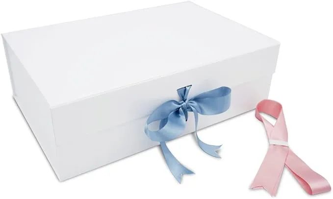 Paper Genius Luxury Gift Box-14x9.5x4.5 Inches-with 2 Satin Ribbons | Gift Boxes ...