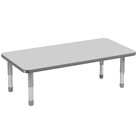 Factory Direct Partners 24&#034; x 48&#034; Rectangle, Gray/Gray/Silv<wbr/>er