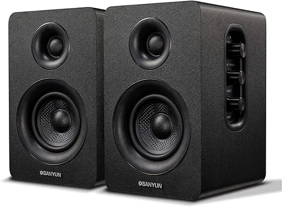 Sanyun SW208 3" Active Bluetooth 5.0 Bookshelf Speakers