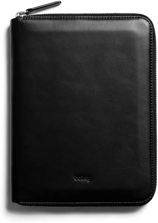 "Men's Work Folio A5 Leather Zip Mobile Organizer Case"