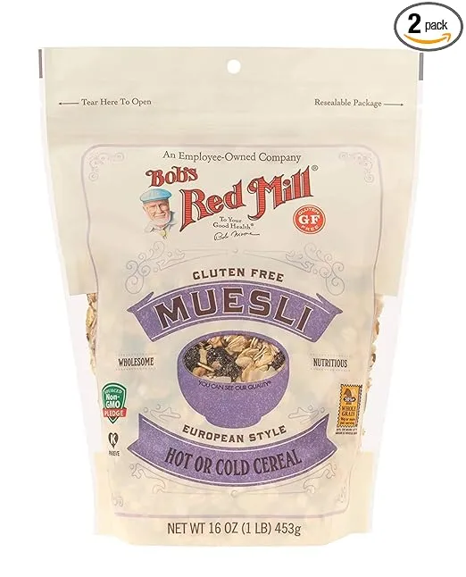 Bob's Red Mill Gluten Free Muesli Cereal, 16 OZ (Pack of 2)