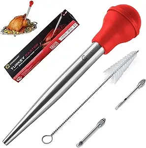 Stainless Steel Turkey Baster Baster Syringe for Cooking Meat Injector Set with 2 ...