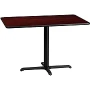 Flash Furniture Stiles 24'' x 42'' Rectangular Black Laminate Table Top with 23.5'' x 29.5'' Table Height Base